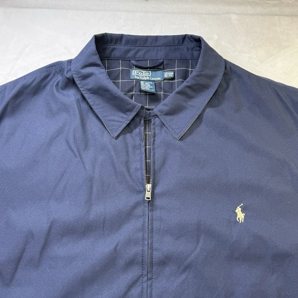 Polo Ralph Lauren Mens 4XB Harrington Bomber Jacket Navy Blue Big Pony Full Zip